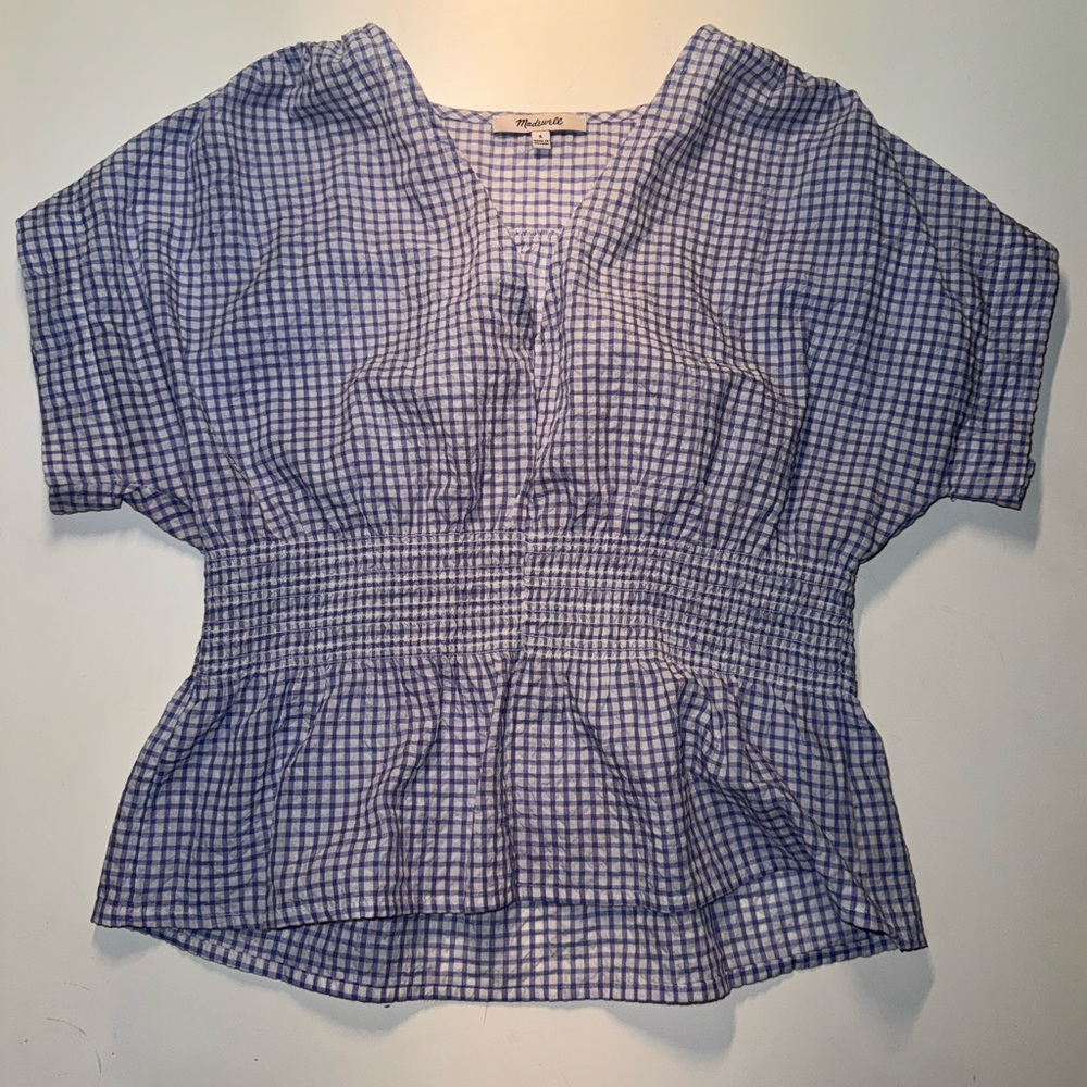 Madewell blue gingham shirt size small